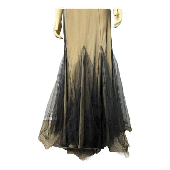 DEB mermaid style nude, black mesh overlay jeweled neckline sleeveless size 14 - Picture 7 of 16